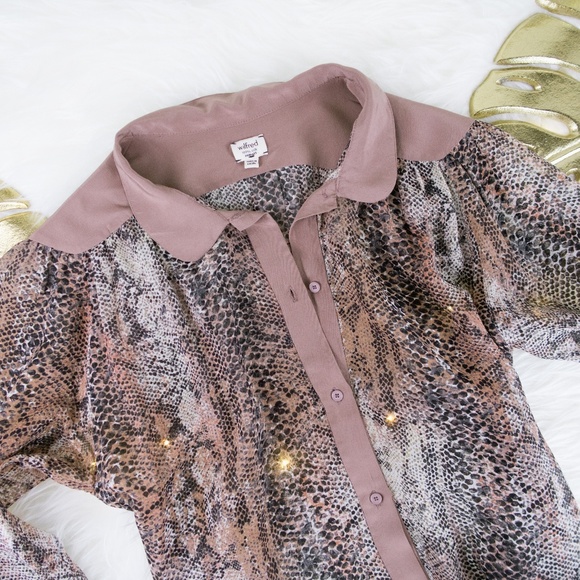 WILFRED - Python Silk Long Sleeves Button Down - Picture 1 of 6